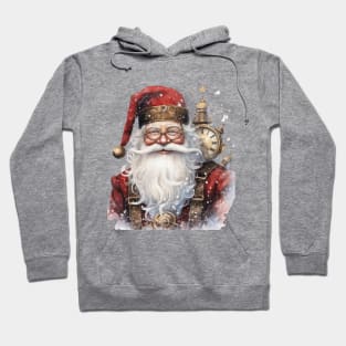 Steampunk Santa with Clocks Hoodie